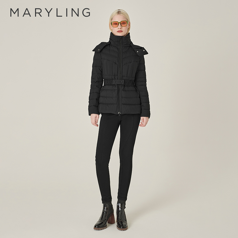 MARYLING黑色短款羽绒服