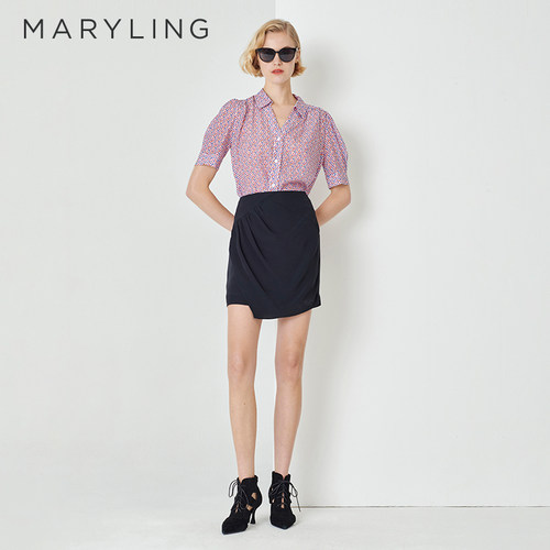 MARYLING碎花印花真丝上衣