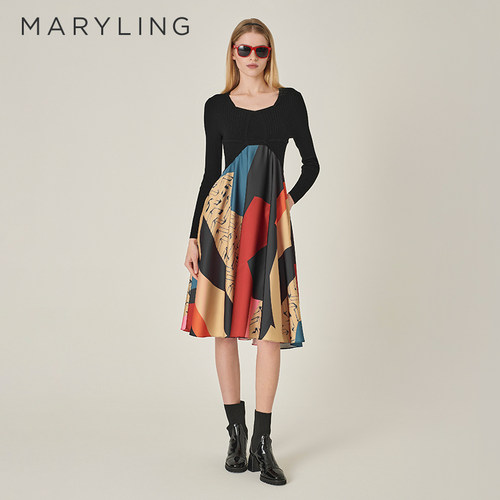 MARYLING秋季印花连衣裙
