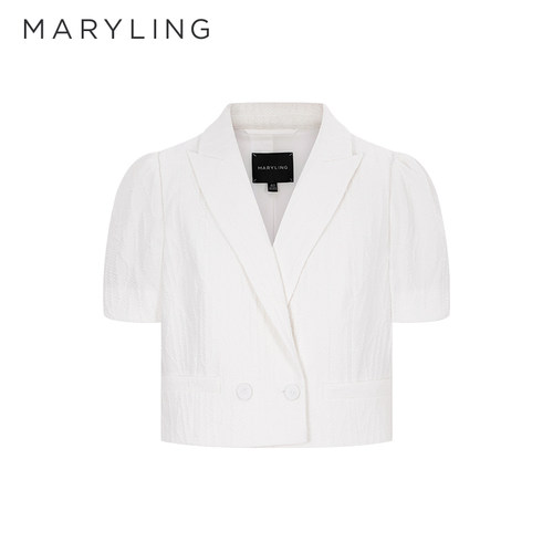 MARYLING翻驳领提花外套