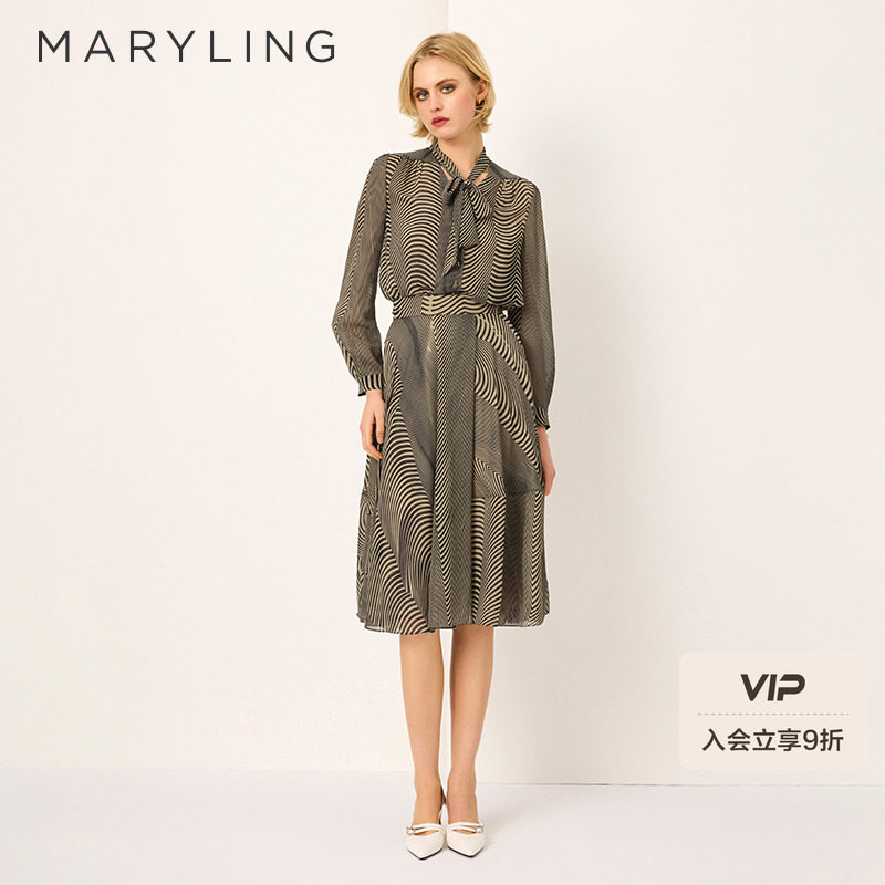 MARYLING玛俪琳2025春新品【欧普艺术】印花大摆半身裙A