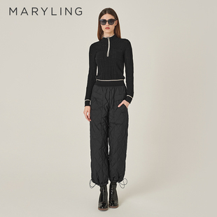 A1EHW59010 黑色菱格灯笼羽绒裤 MARYLING玛俪琳冬季 新品
