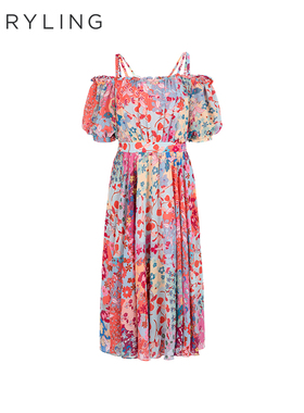 【夏日花海】MARYLING玛俪琳夏新品吊带印花连衣裙A1EDW64720