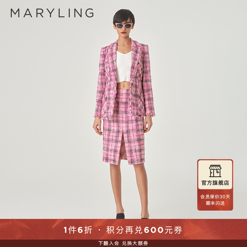 MARYLING格纹西装外套