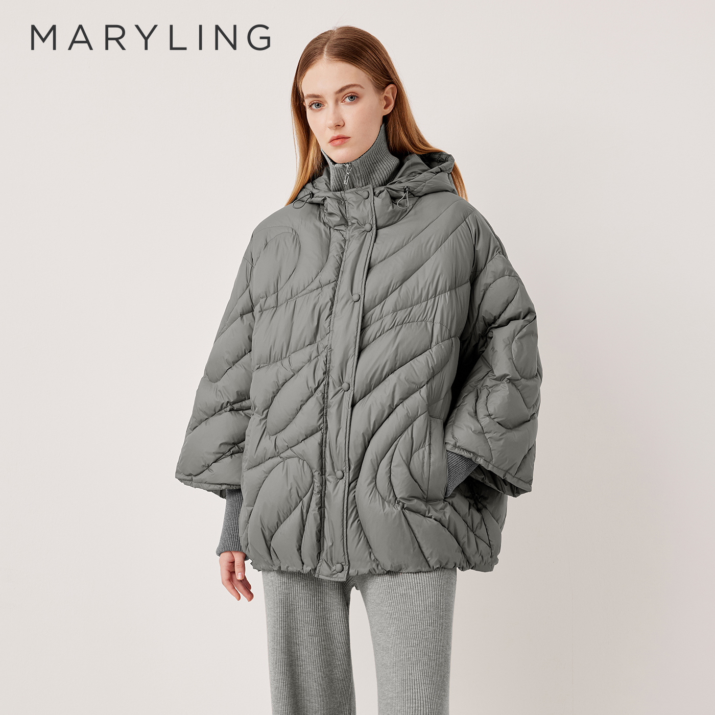 MARYLING玛俪琳2025冬季新品温暖时髦连帽设计羽绒服A1FHW98210