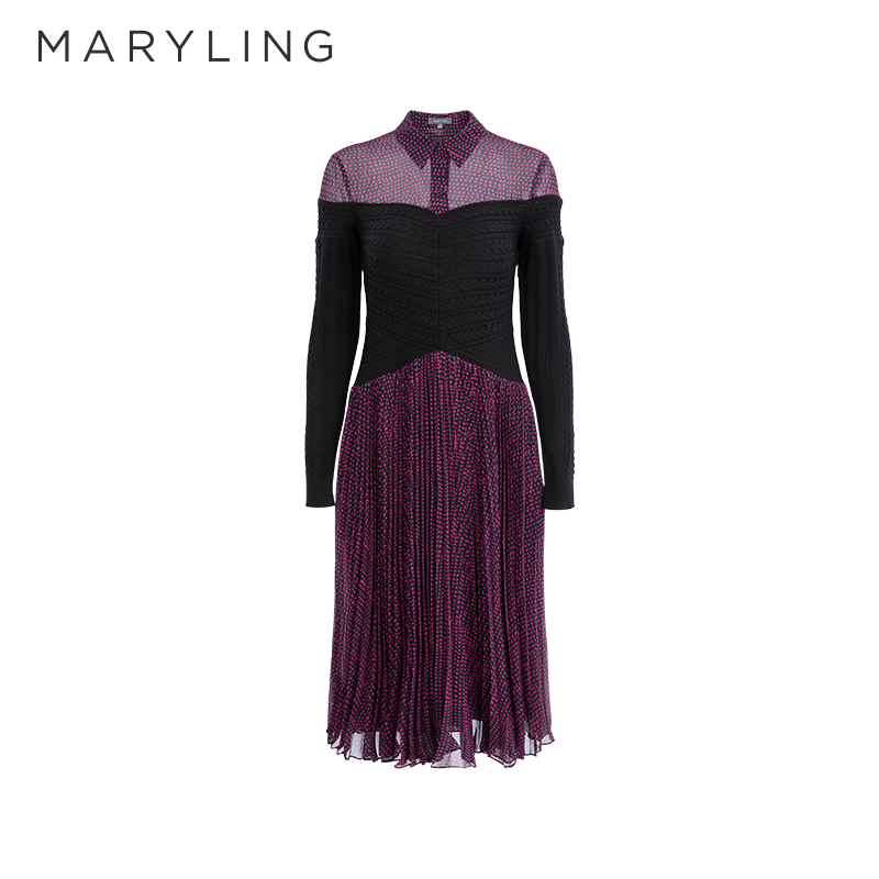 MARYLING淑女A字裙长袖