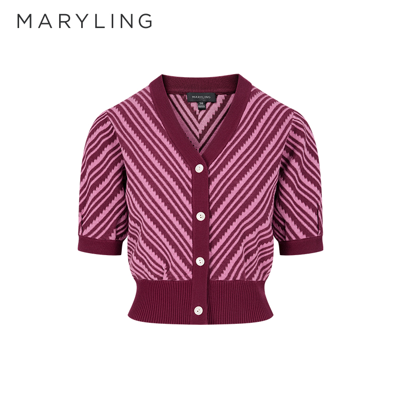 MARYLING复古小短款针织开衫