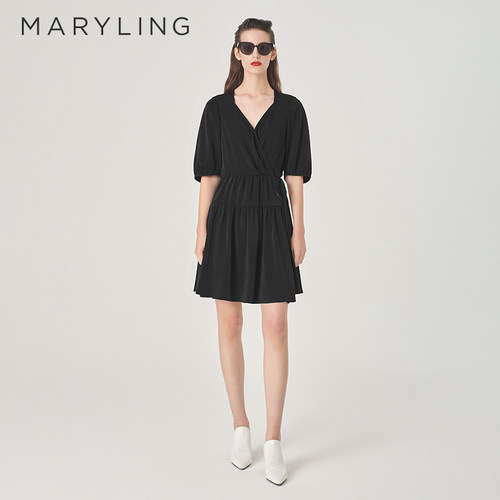MARYLINGV领灯笼袖连衣裙