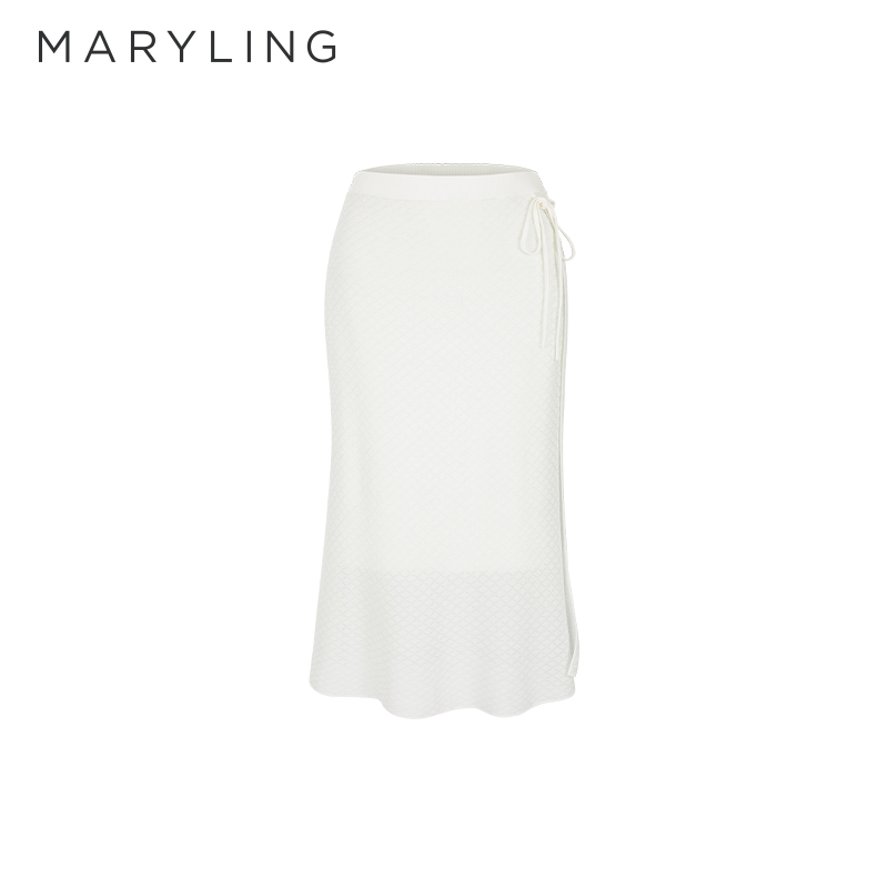 MARYLING浅绿撞色双层透视半裙