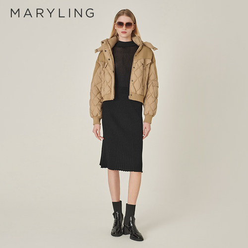 MARYLING毛织拼接羽绒服