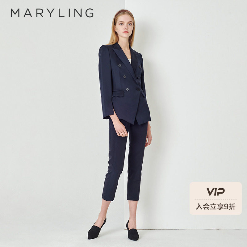 MARYLING玛俪琳春秋午夜蓝经典款小脚弹力修身裤A1DBW5