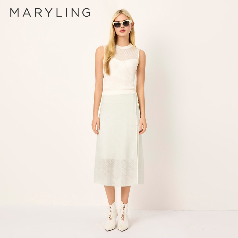 MARYLING蕾丝圆领针织背心