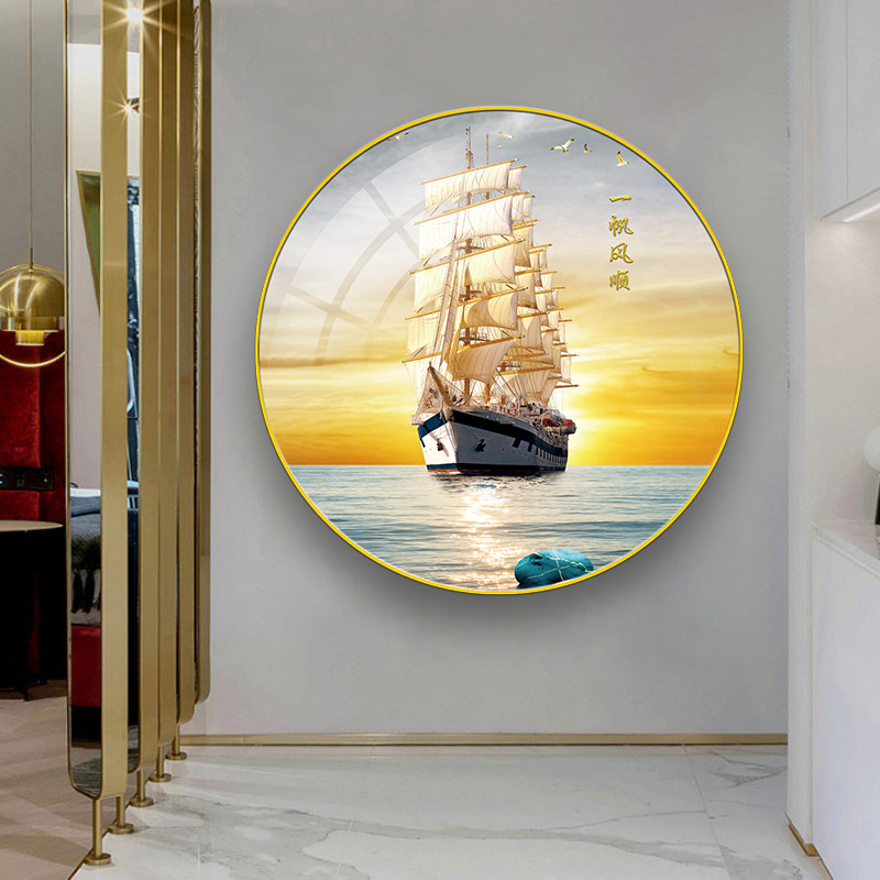 玄关装饰画一帆风顺海景帆船风景走廊过道尽头壁画现代入户墙挂画,家居饰品,现代装饰画,淘宝优惠券,粉丝福利购,淘宝优惠卷