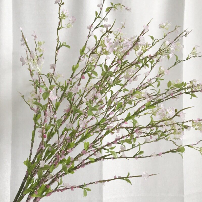 ins白色婚庆仿真花雪柳假花腊梅花瓣 家居摆设雪柳花轻奢高档摆件