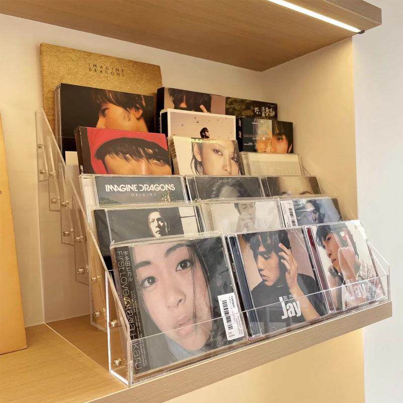 亚克力碟片展示架专辑cd光盘展示柜cd收纳杂志收纳架周杰伦cd专辑