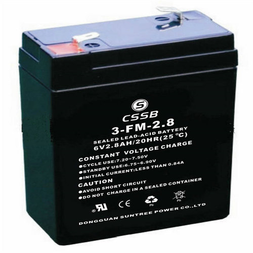 CSSB 3-FM-2.8 6V2.8AH/20HR免维护可充电铅酸蓄电池