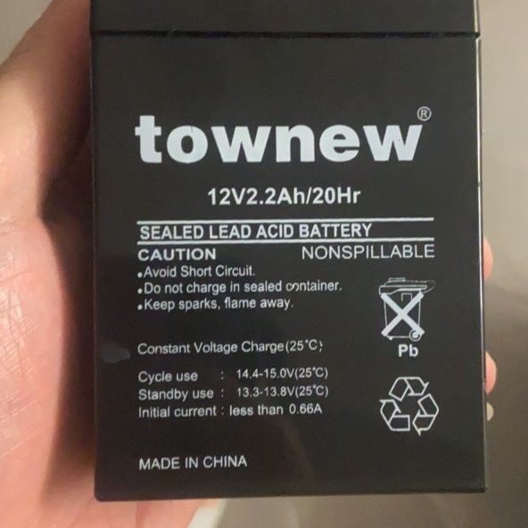 TOWNEW蓄电池 拓牛t1s电池12V2.2AH/20HR厨房卫生间垃圾桶用