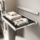 隐形浴巾架卫生间折叠一体毛巾架免打孔浴室挂放衣服神器置物架子