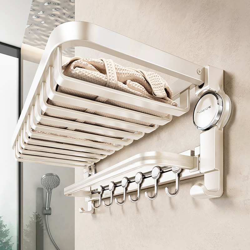 轻奢吸盘毛巾架卫生间免打孔浴室置物架一体淋浴房厕所收纳浴巾架,家庭/个人清洁工具,浴室角架/置物架,淘宝优惠券,粉丝福利购,淘宝优惠卷