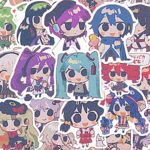 96张VOCALOID术力口贴纸ins二次元虚拟歌姬初音未来巡音流歌贴画