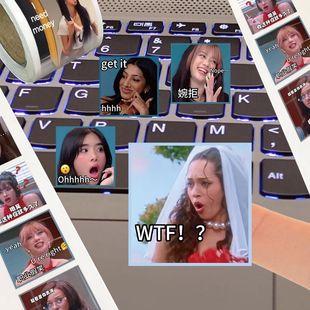 新款2000贴KATSEYE表情包卷卷贴梅根玛侬趣味女团周边贴画无料diy