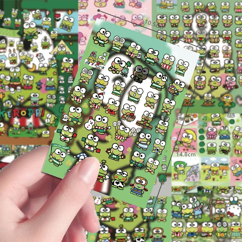 32张大眼蛙切膜贴纸卡通