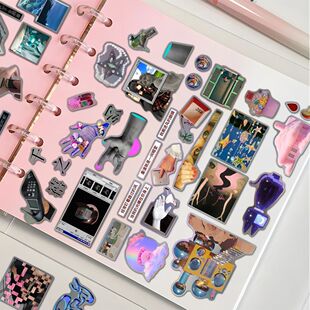 ins风梦核拼贴素材切膜贴纸小众风格美学池核手账本设计灵感贴画