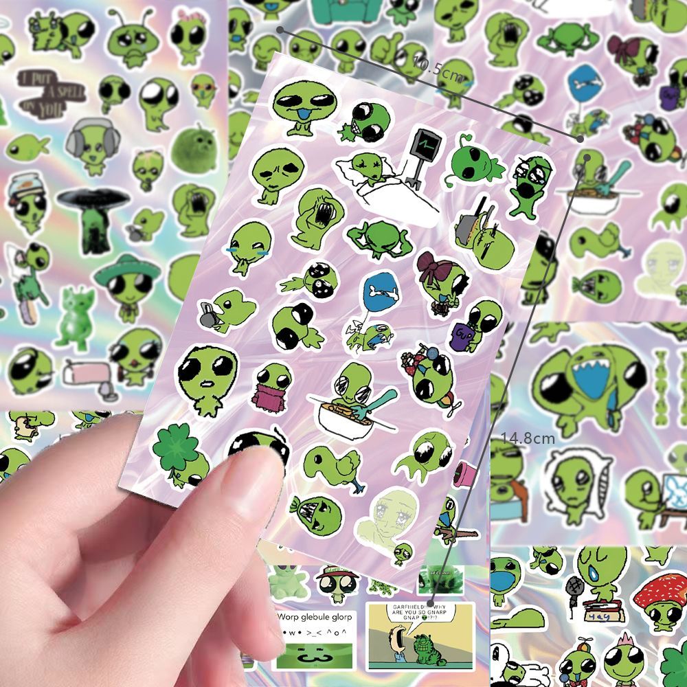 32张小小外星人切膜贴纸