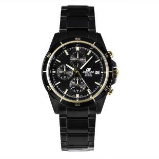 卡西欧手表男经典 1A9 黑金三眼表盘商务休闲指针石英表EFR 526BK