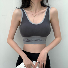 Real shot of Korean fashion slim back sports underwear for female students without steel ring bra for junior and senior high school students