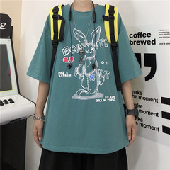 Real shot Harajuku style short sleeve women's summer Korean fashion loose student versatile round neck top fashion