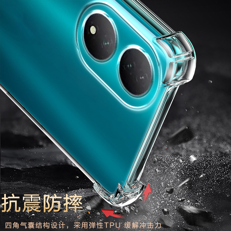 适用VIVO Y100i气囊防摔y400手机壳新款y200gt软y300pro硅胶y200T透明y500超薄保护套男女全包镜头四角简约