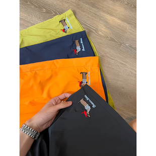 潮牌情侣沙滩中裤 多巴胺穿搭冰丝速干五分裤 男生夏季 小狗刺绣短裤