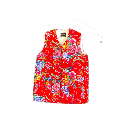 东北坎肩V领盘扣民族风