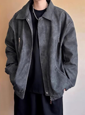 美拉德皮衣外套男秋冬款痞