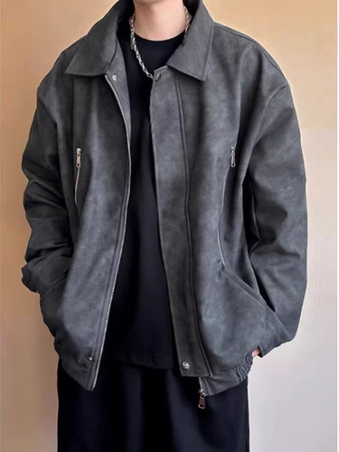 美拉德皮衣外套男秋冬款痞