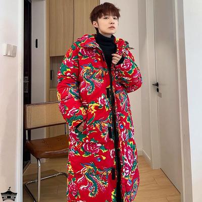东北大花棉袄男国潮牡丹服