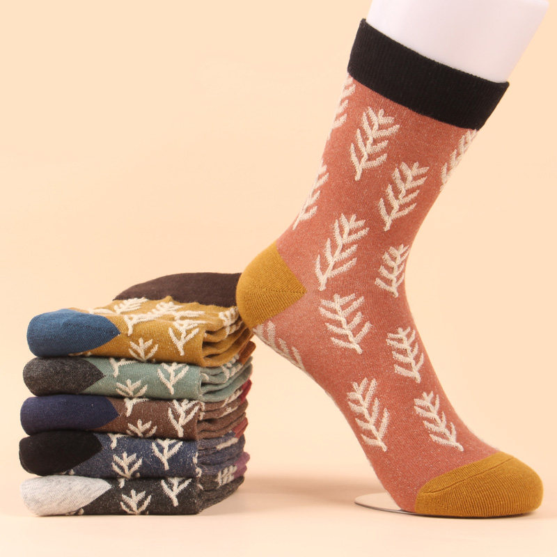女士ins潮流秋冬女中筒棉袜纯棉休闲复古高腰女袜子秋冬加厚保暖