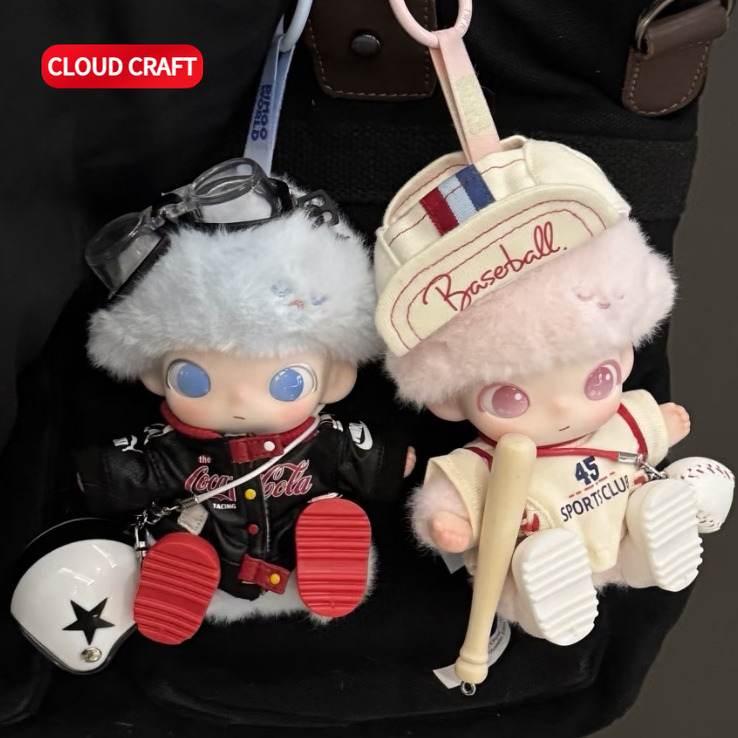 适用DIMOO娃衣新生日记系列潮酷机车运动套装搪胶毛绒挂件替换装