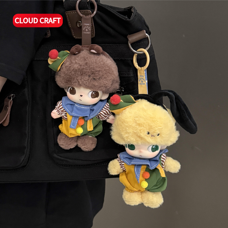 适用dimoo搪胶娃娃万圣节马戏团小丑服套装毛线玩偶娃衣着替装