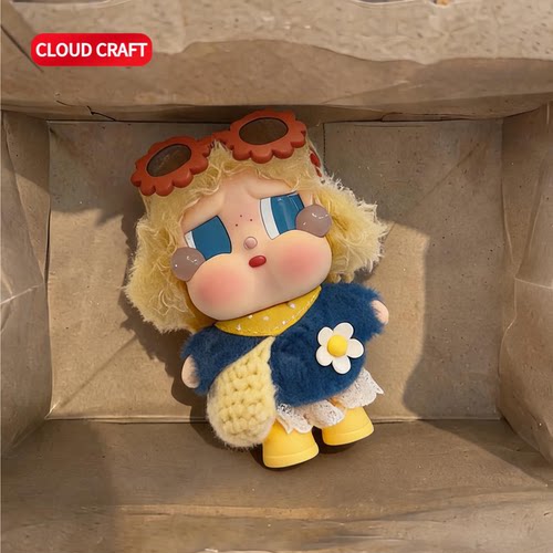 适用crybaby哭娃日光沐浴娃衣夏日蓝色T裙子套装哭娃度假系列着替