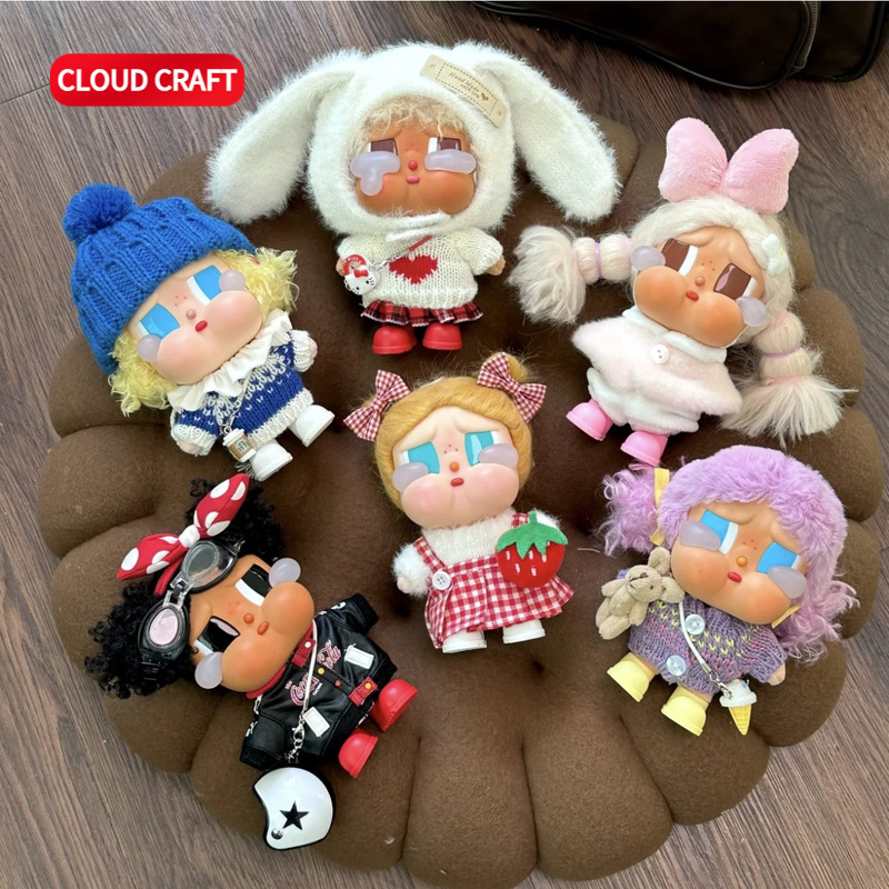 适用CRYBABY哭娃娃衣可爱冬日毛衣套装crybaby哭娃搪胶毛绒替换服