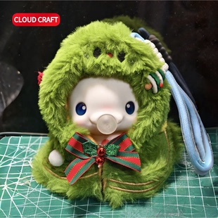 适用吹泡泡大湾鸡娃衣毛绒绒套装大湾鸡10cm可爱棉花娃娃搪胶系列