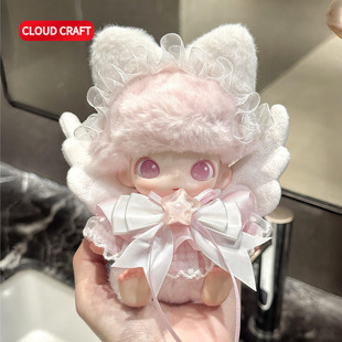 适用Dimoo新生日记娃衣可爱粉色格子猫套装dimoo眷恋衣服可换装