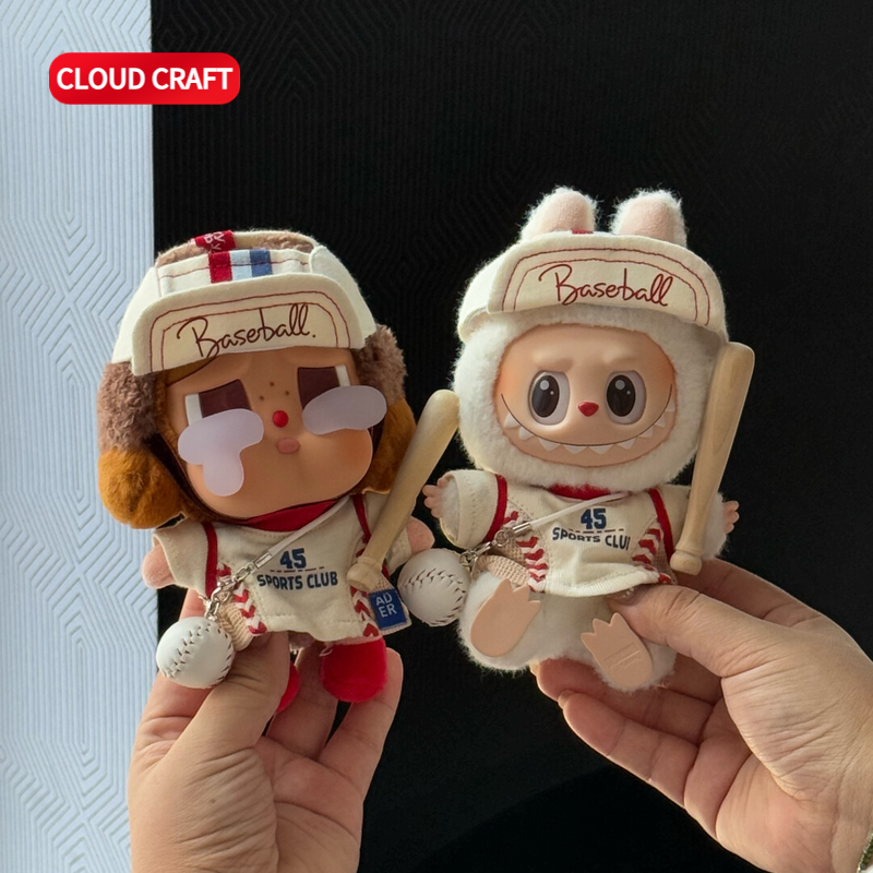 哭娃娃衣可爱棒球手套装crubaby可穿娃娃衣服通用拉布布着替