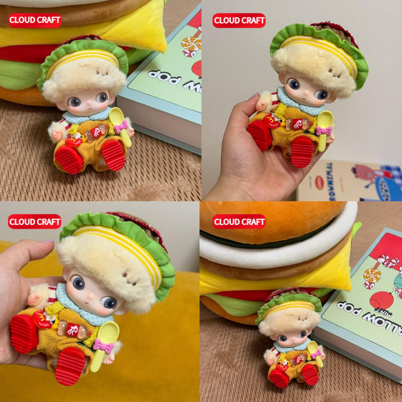 适用DIMOO新生日记娃衣可爱汉堡套装搪胶玩偶挂件dimoo着替装饰,模玩/动漫/周边/娃圈三坑/桌游,棉花娃娃/毛绒玩具娃衣,淘宝优惠券,粉丝福利购,淘宝优惠卷