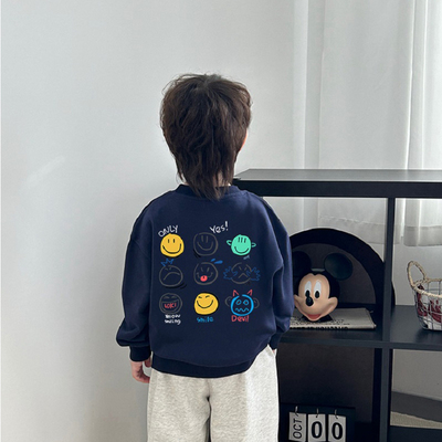 儿童百搭圆领卫衣男童套头上衣薄