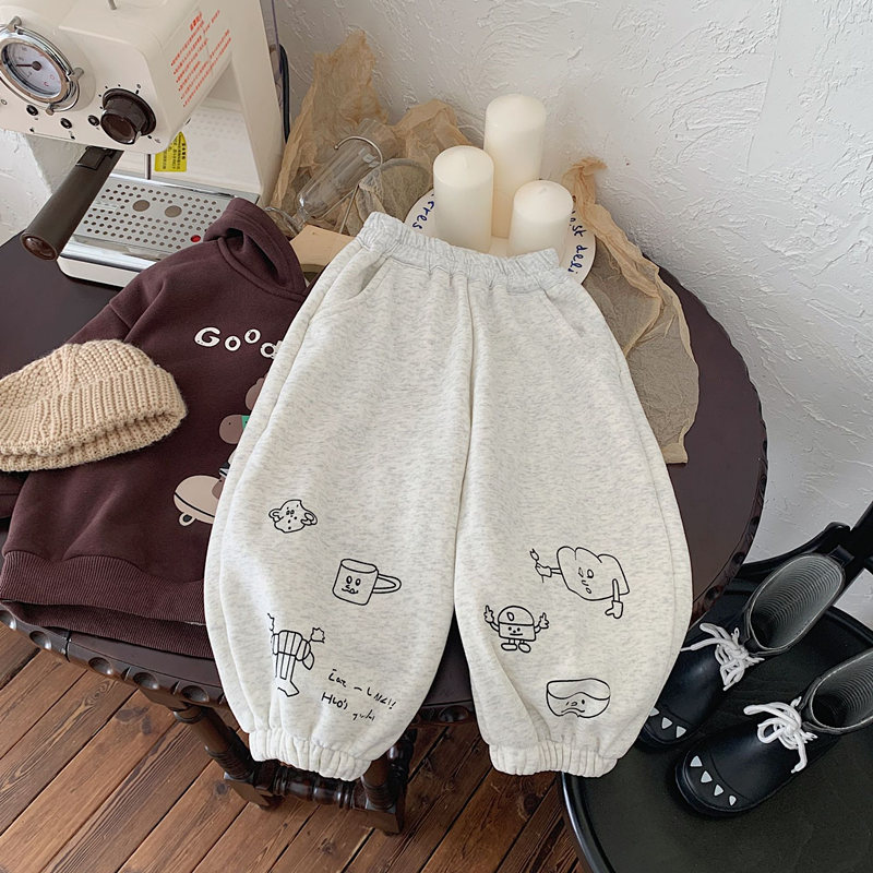 男女童冬季加绒保暖卫裤中小儿童秋冬装宝宝韩版休闲运动束脚长裤