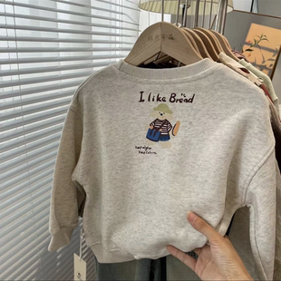 上衣服 男女童卡通印花百搭套头衫 中小儿童韩版 宽松圆领卫衣秋冬季