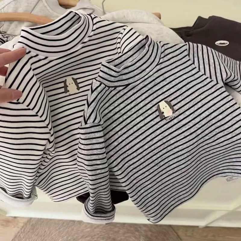 儿童卡通加绒内搭男女童打底上衣